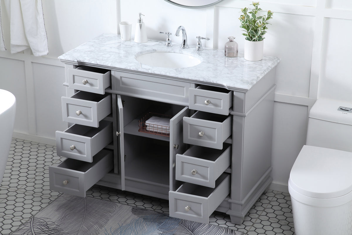 48 inch Single Bathroom Vanity set in Grey