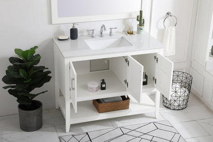 42 inch Single Bathroom Vanity in White
