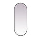 Metal Frame Oval Mirror 24x60 Inch in Black