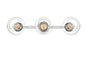 Rogelio 3 light Chrome and Clear Bath Sconce
