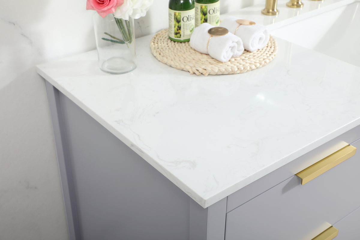 60 inch Single bathroom vanity in grey