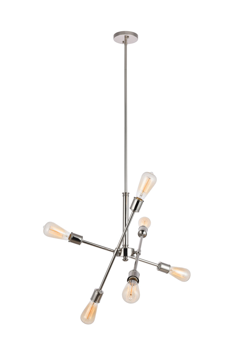 Axel 6 Lights polished Nickel Pendant