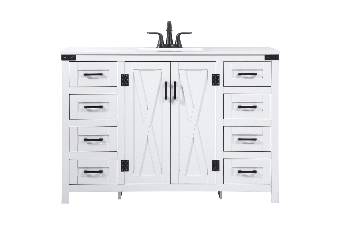 48 inch Single bathroom vanity in white