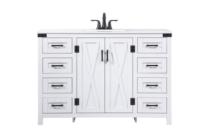 48 inch Single bathroom vanity in white