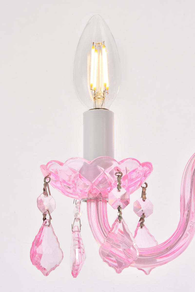 Rococo 4 light Pink Pendant Rosaline (Pink) Royal Cut Crystal