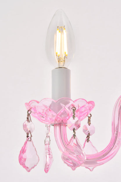 Rococo 4 light Pink Pendant Rosaline (Pink) Royal Cut Crystal