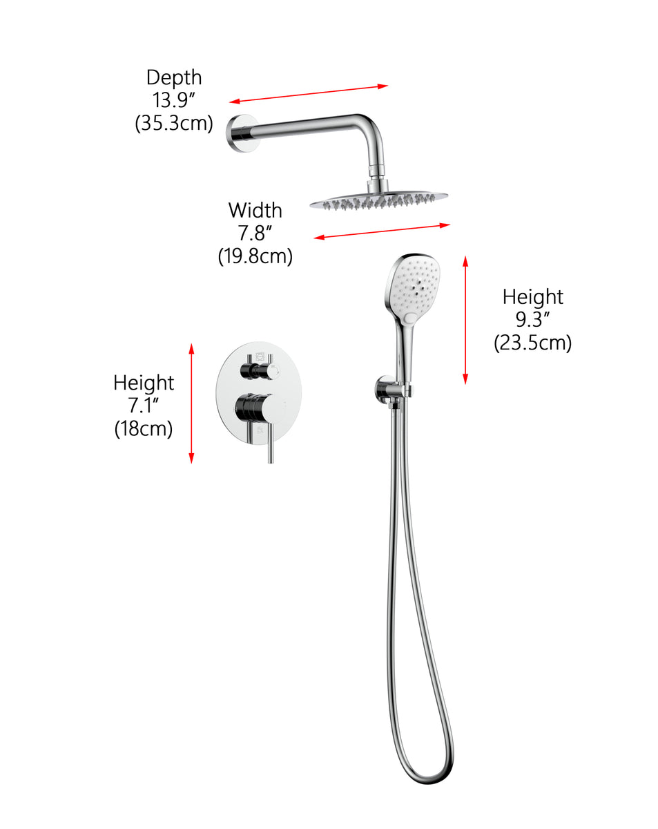 George Complete Shower Faucet System with Rough-in Valve in Chrome