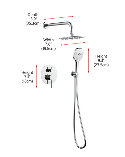 George Complete Shower Faucet System with Rough-in Valve in Chrome