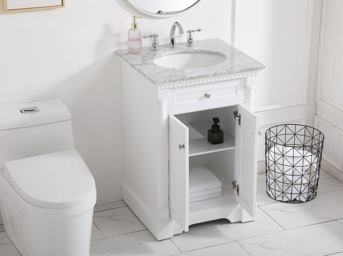 24 inch Single bathroom vanity in  White