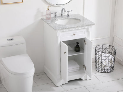 24 inch Single bathroom vanity in  White
