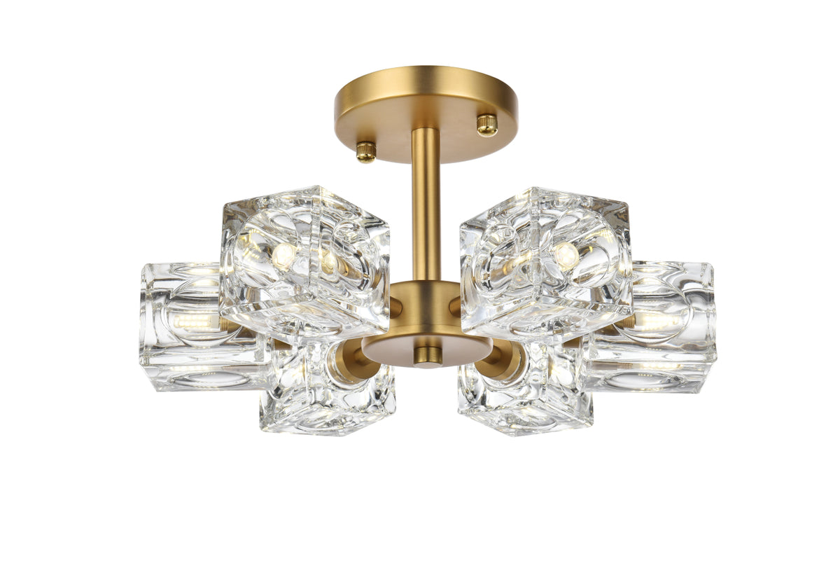 Lyra 14 inch Flush Mount in Satin Gold