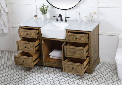 60 inch Single bathroom vanity in driftwood