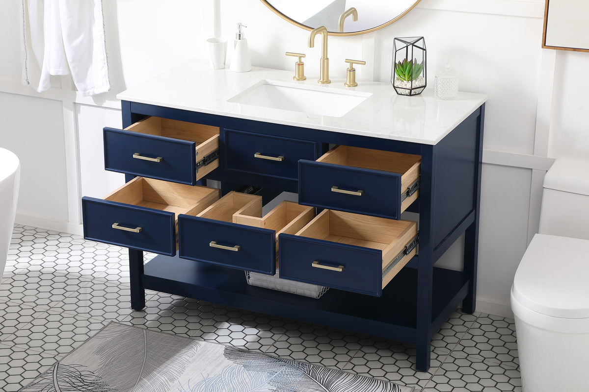 48 inch Single bathroom vanity in blue