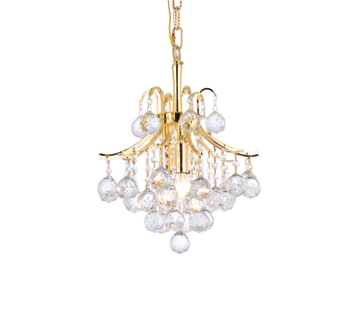 Toureg 3 light Gold Pendant Clear Royal Cut Crystal