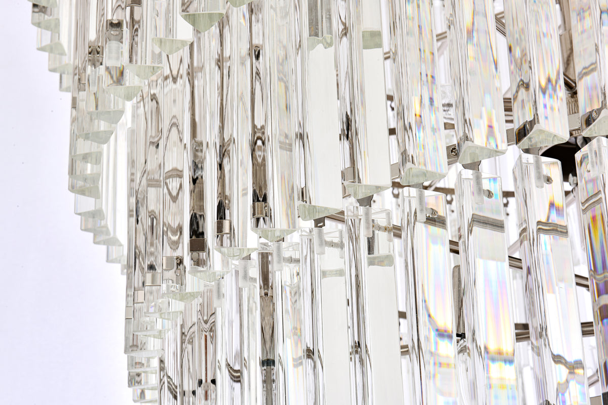 Sydney 48 inch spiral crystal chandelier in polished nickel