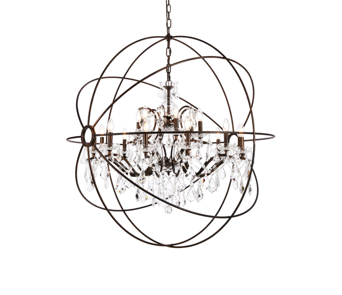 Geneva 18 light Dark Bronze Chandelier Clear Royal Cut crystal