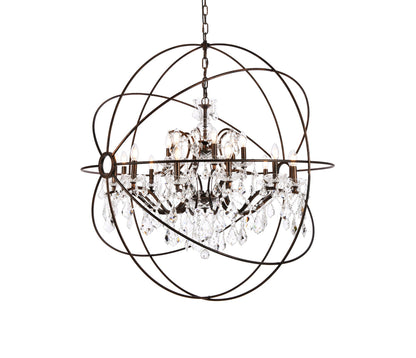 Geneva 18 light Dark Bronze Chandelier Clear Royal Cut crystal