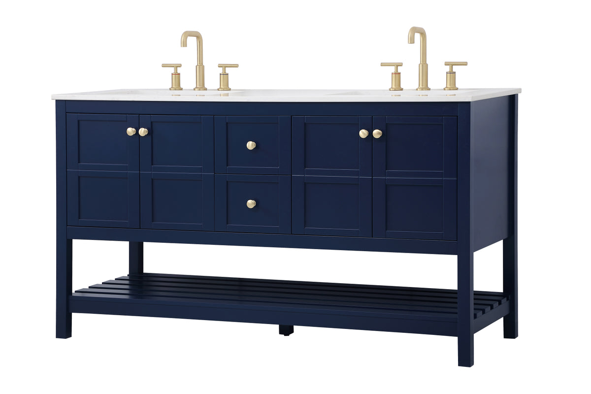 60 inch Single Bathroom Vanity in Blue