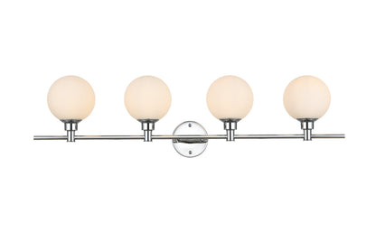 Cordelia 4 light Chrome and frosted white Bath Sconce