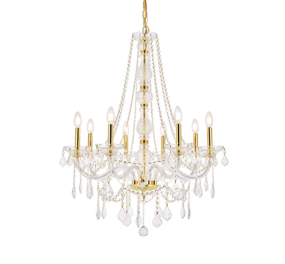 Verona 8 light Gold Chandelier Clear Royal Cut Crystal