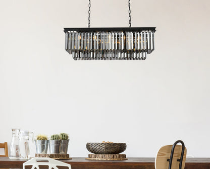 Sydney 12 light Matte Black Chandelier Silver Shade (Grey) Royal Cut Crystal