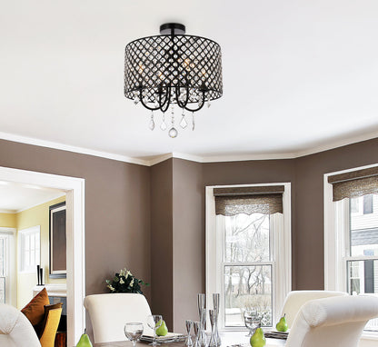 Elise 17 inch flush mount in black