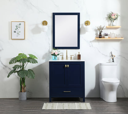 30 inch Single bathroom vanity in blue