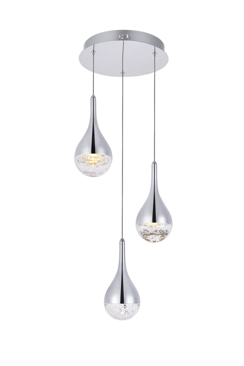 Amherst Collection LED 3-light chandelier 12in x 9in chrome finish