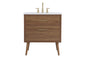 30 inch bathroom vanity in Walnut Brown