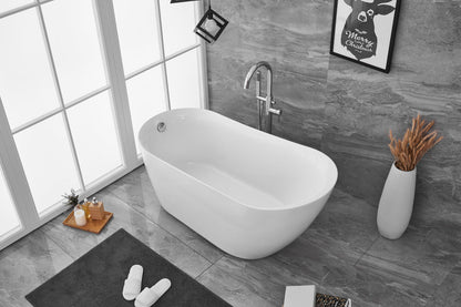 59 inch soaking Single slipper bathtub in glossy white