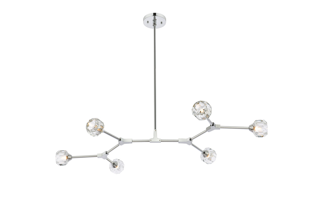 Zayne 6 Light Pendant in Chrome