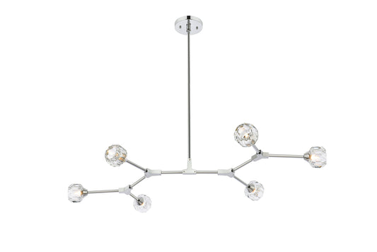 Zayne 6 Light Pendant in Chrome