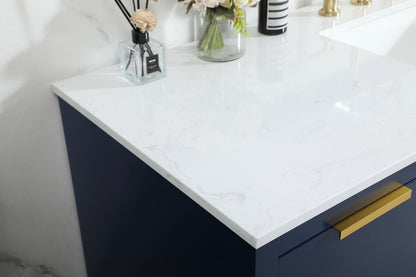 60 inch Single bathroom vanity in blue