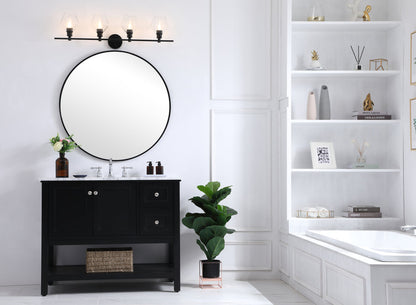 Gene 4 light Black and Clear glass Wall sconce