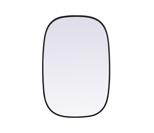 Metal Frame Oval Mirror 24x36 Inch in Black