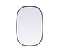 Metal Frame Oval Mirror 24x36 Inch in Black