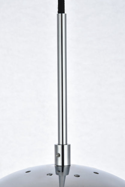 Eclipse 1 Light Chrome Pendant With Frosted White Glass