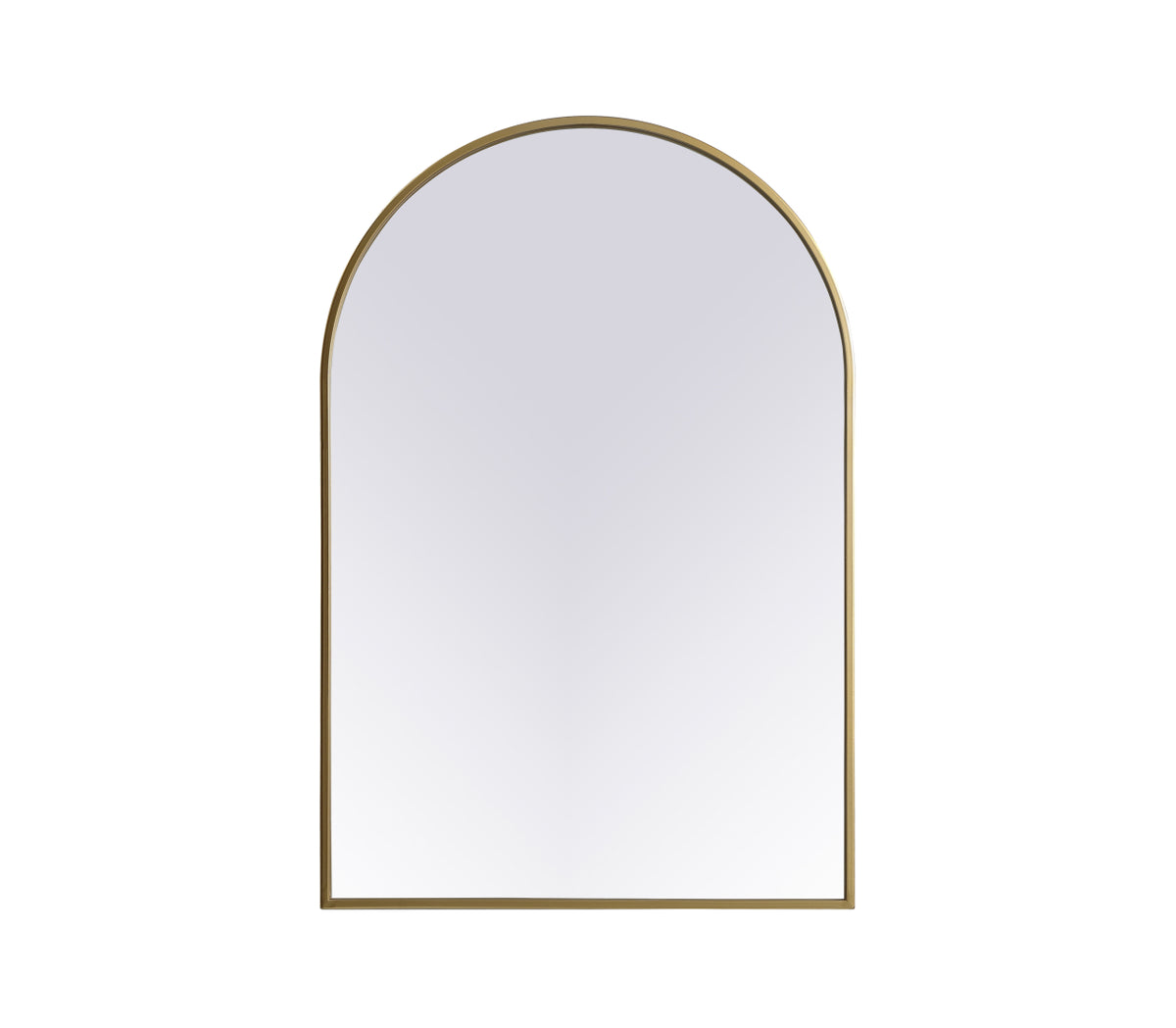 Metal Frame Arch Mirror 24x36 Inch in Brass
