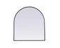 Metal Frame Arch Mirror 33x36 Inch in Black