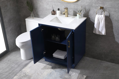 30 Inch SIngle Bathroom Vanity In Blue