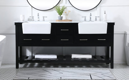 72 inch double bathroom vanity in black