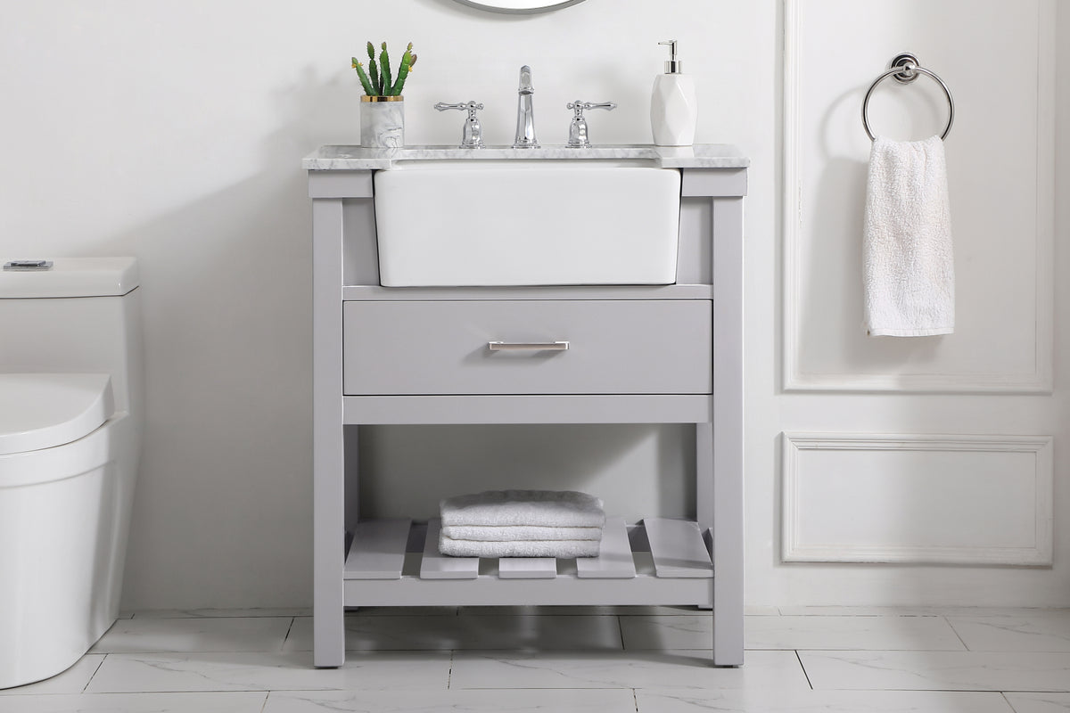 30 inch Single bathroom vanity in grey