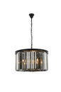 Sydney 8 light Matte Black Chandelier Silver Shade (Grey) Royal Cut Crystal