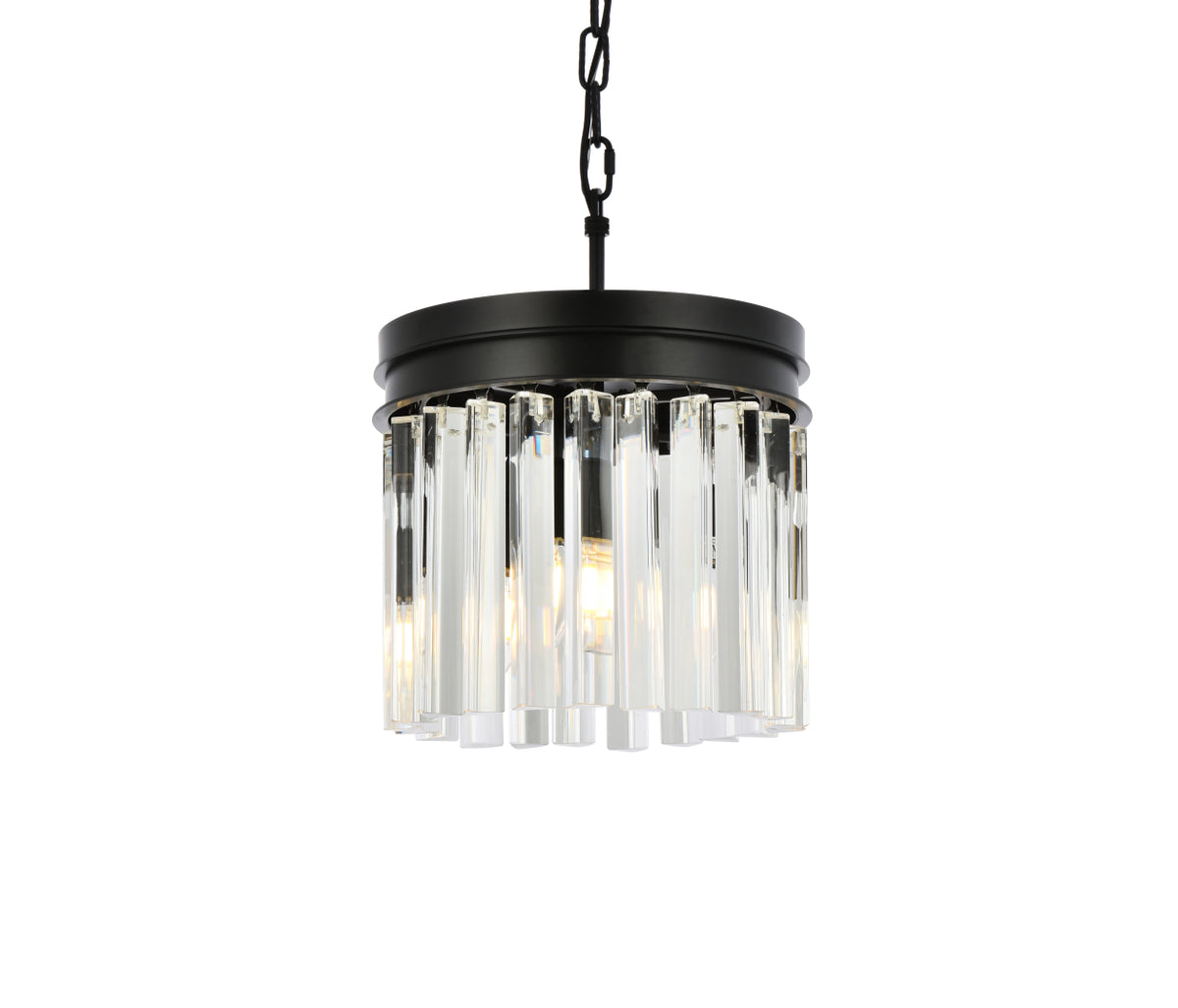Sydney 3 light Matte Black Pendant Clear Royal Cut Crystal