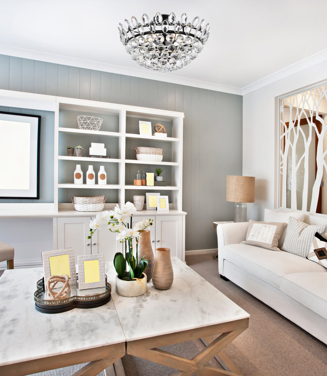 Emilia 20 inch flush mount in black