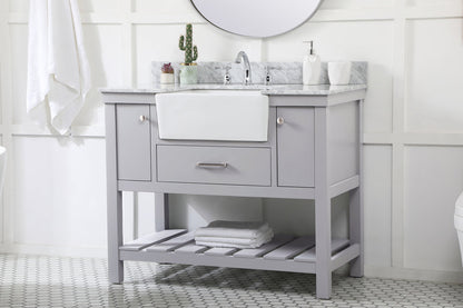 42 inch Single bathroom vanity in grey with backsplash