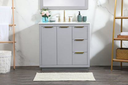 36 inch Single bathroom vanity in grey