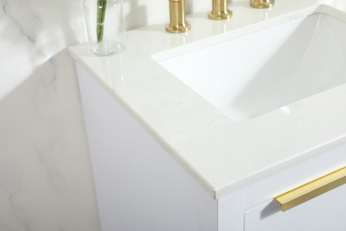 24 inch Single bathroom vanity in white