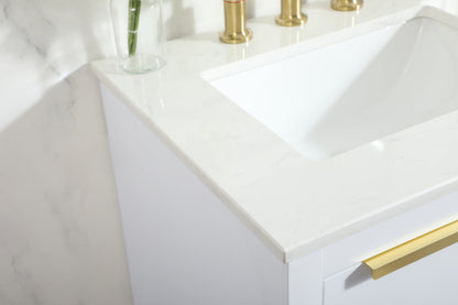 24 inch Single bathroom vanity in white