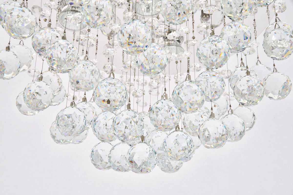 Galaxy 5 light Chrome Flush Mount Clear Royal Cut Crystal